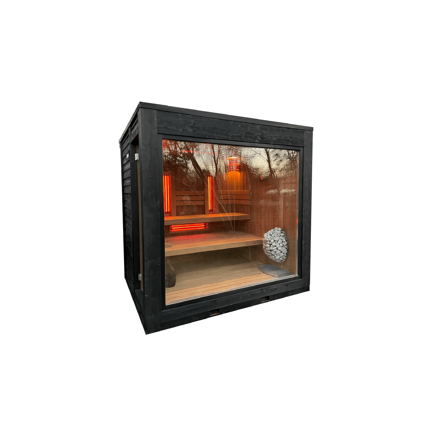 BALDUR Mini Combi Sauna - Sortmalet gran