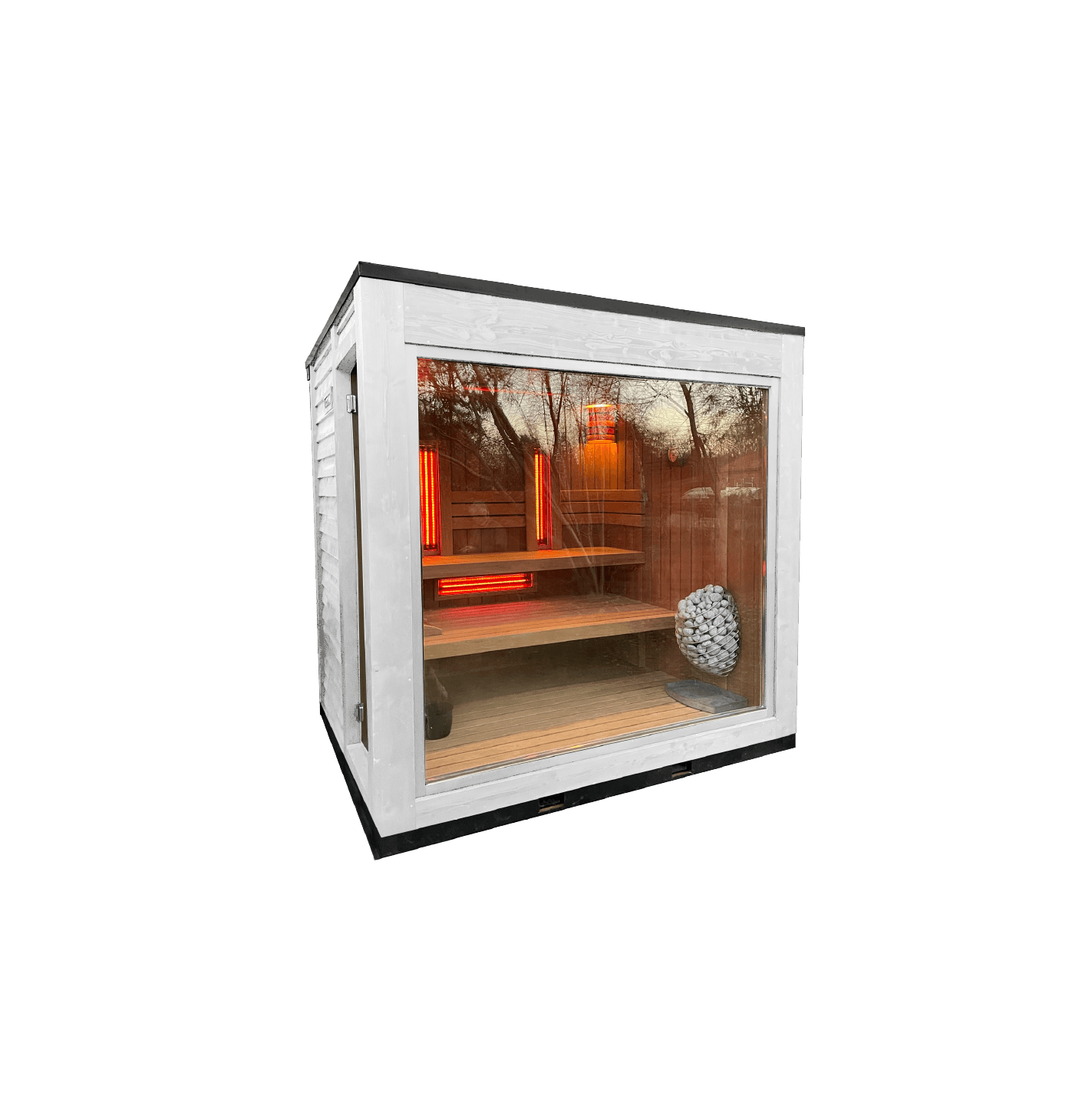 BALDUR Mini Combi Sauna - Hvidmalet gran