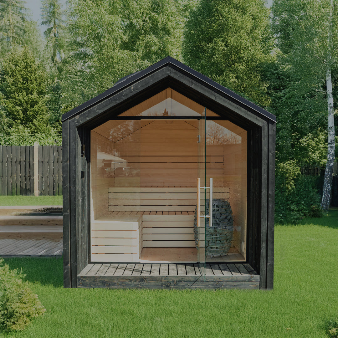 Eksklusiv færdigbygget kvalitetssauna klar til installation – skab din egen wellness-oase med en komplet sauna til hjemmet eller haven.