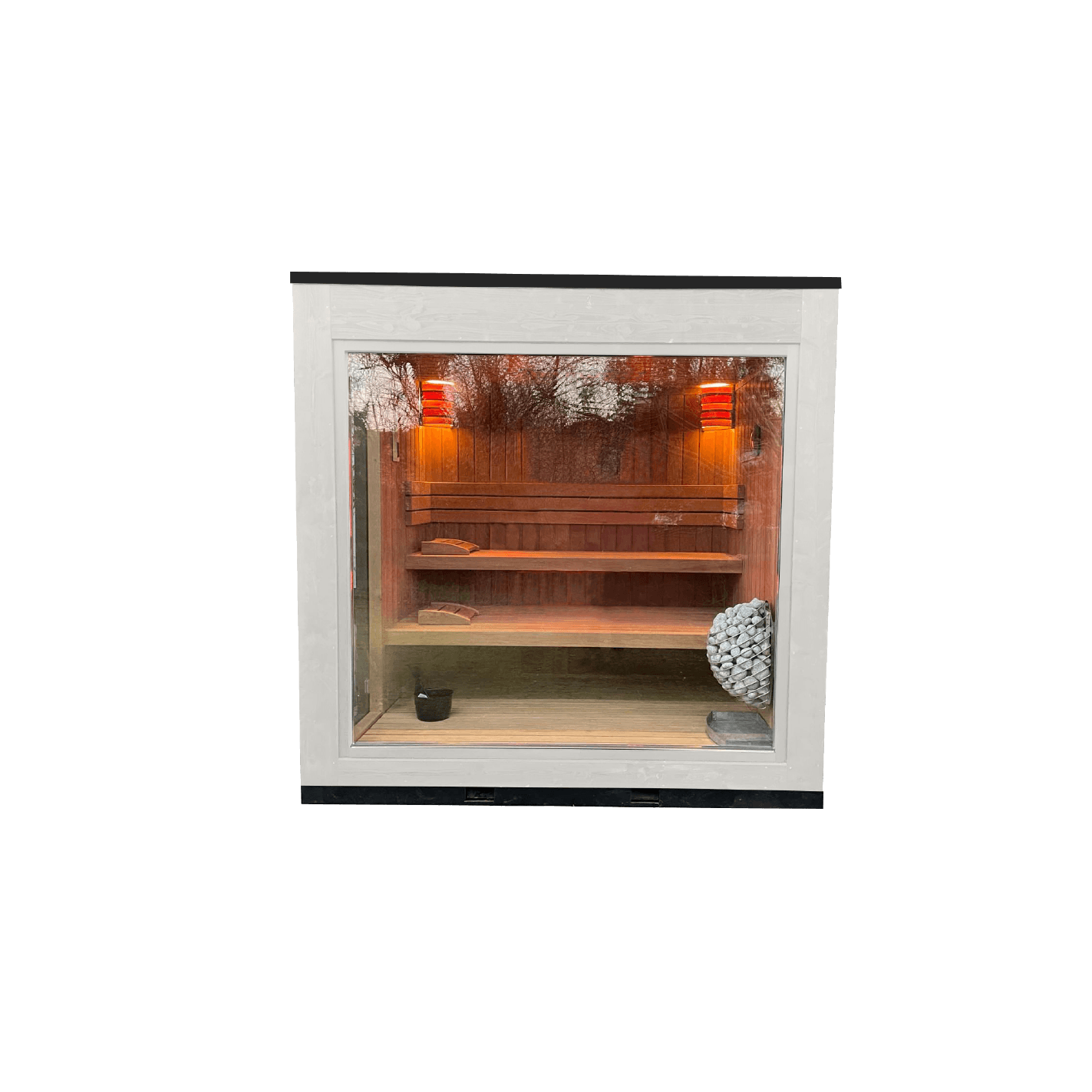 BALDUR Mini Finsk Sauna - Hvidmalet gran
