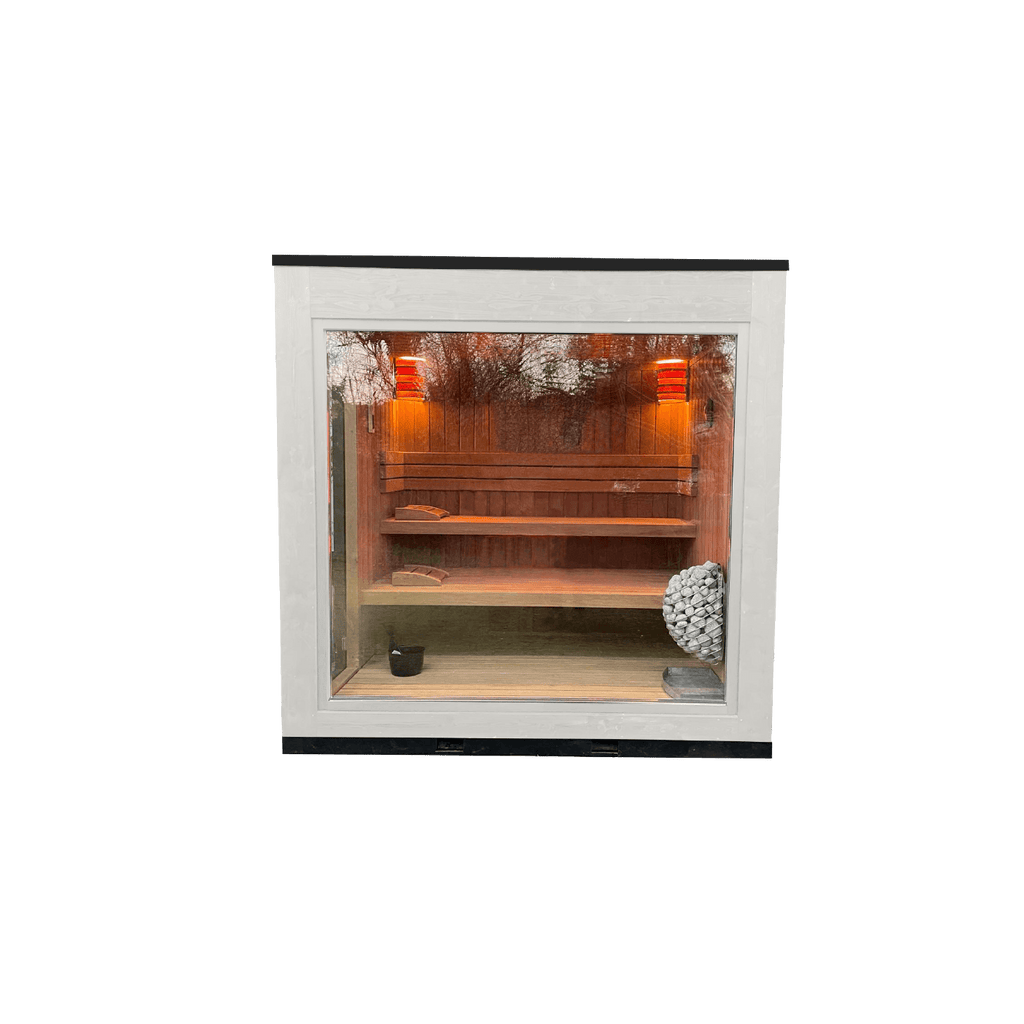BALDUR Mini Finsk Sauna - Hvidmalet gran