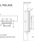 Malaga Infrarødt Panel inkl. Bluetooth